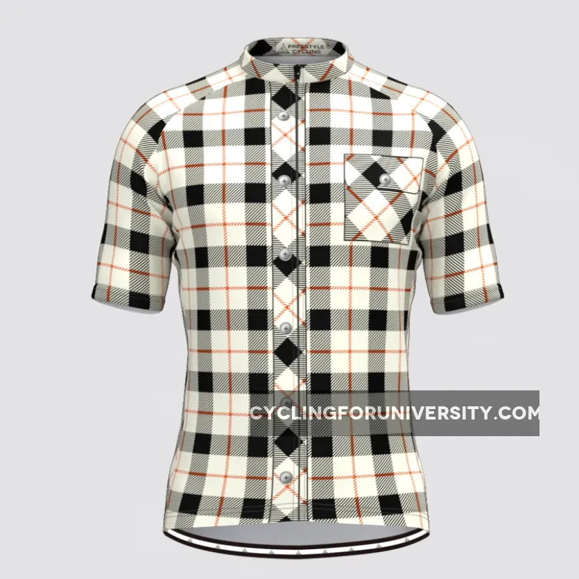 Plaid Checkered Shirt V3 Men's Cycling Jersey White To Buy