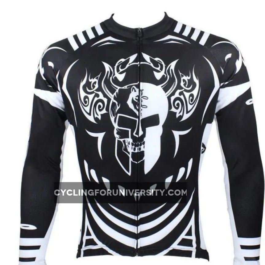 Hot Sale Cycling Jersey Cycling Jersey Wholesale Outdoor Men's Long-sleeved Jersey for Spring and Summer Black and White Ultraviolet Resistant Fabric Outdoor Sportswear(velvet) NO.077