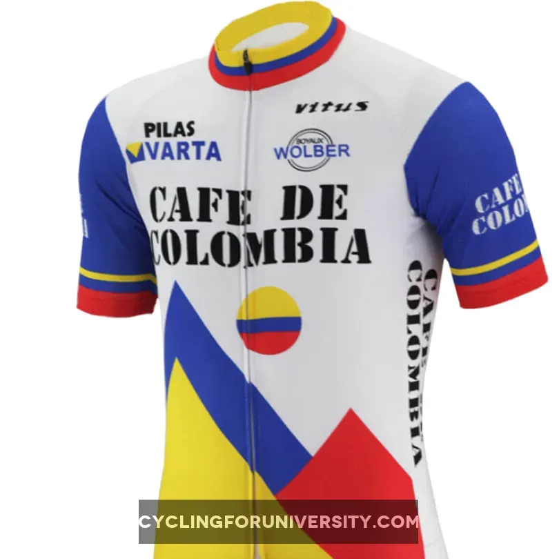 Cafe De Colombia Retro Men Cycling Team Jersey For Sale