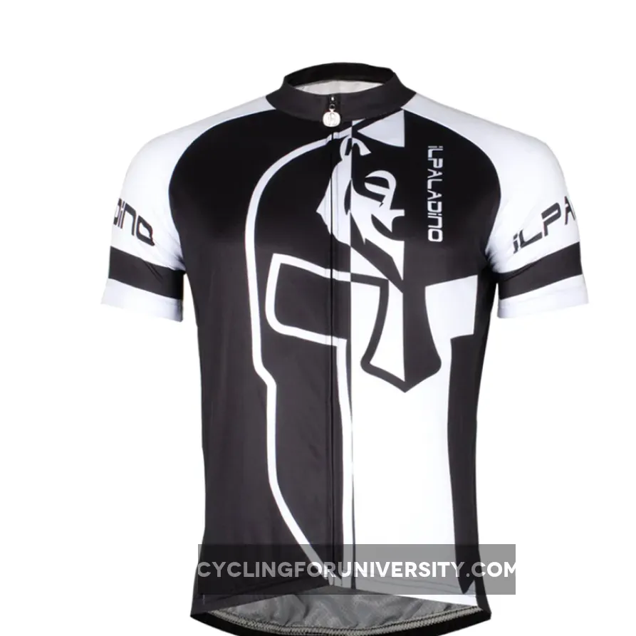 ILPALADINO Men's Bicycling Jersey in Summer Black and White Mountain Bike and Road Bike Shirt Short Sleeve Breathable NO.746