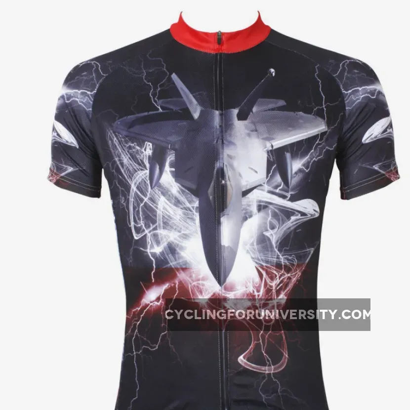 Ilpaladino Flash Airplane Men's Breathable Short-Sleeve Cycling Jersey Bicycling Shirts Summer Quick Dry Sport Wear NO.539