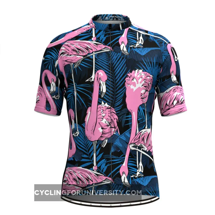 Men's Hawaiian Aloha Flamingo Print Cycling Jersey