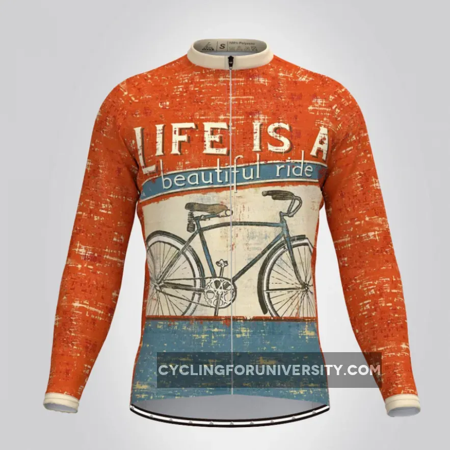 Life is a Beautiful Ride Men's Long Sleeve Cycling Jersey