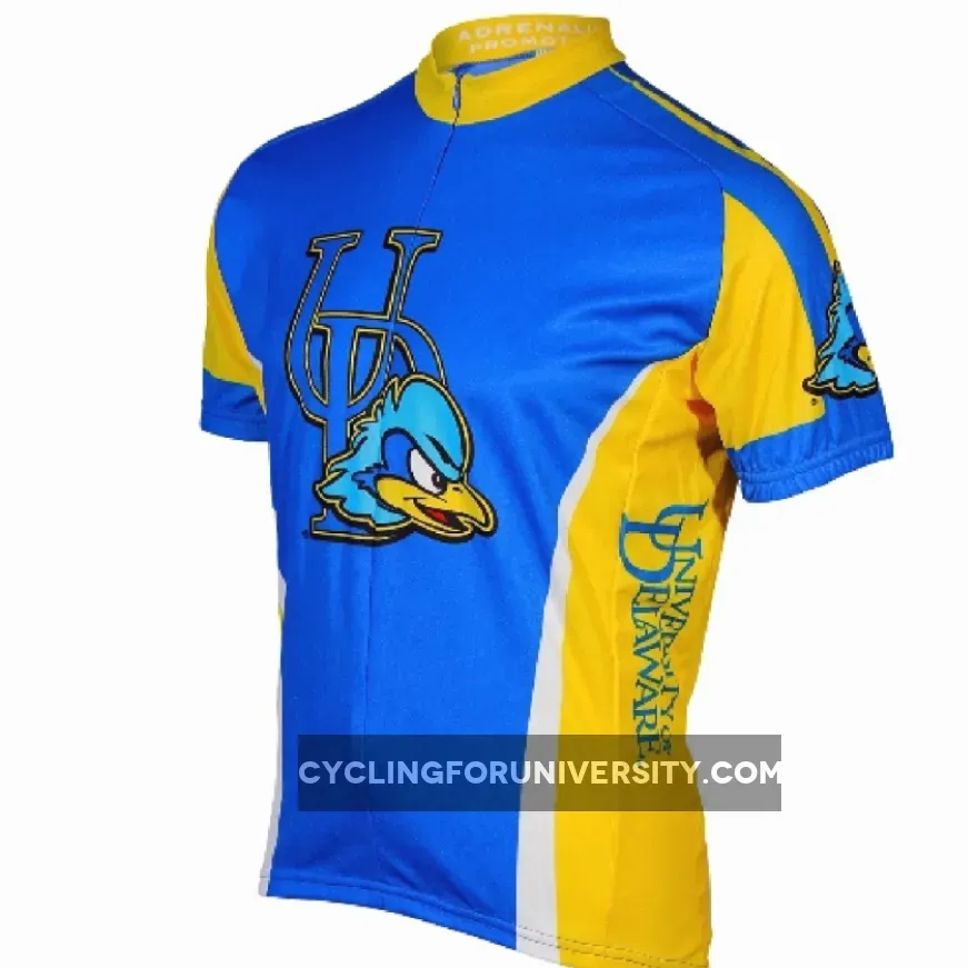 University of Delaware Blue Hens 3/4 zip Men's Short Sleeve Cycling Jersey