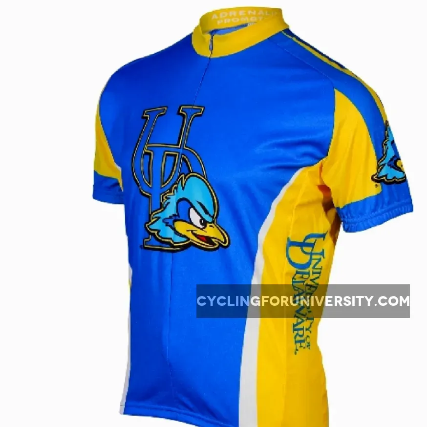University of Delaware Blue Hens 3/4 zip Men's Short Sleeve Cycling Jersey