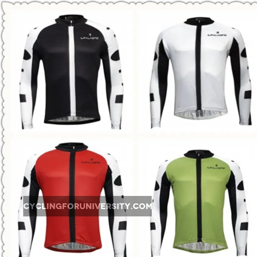 ILPALADINO Men's Breathable Long-sleeve White Cycling Jersey with Black-strip Outdoor Leisure Sport Biking Shirt Spring Fall/Autumn Bicycle Sportswear Clothing NO.773