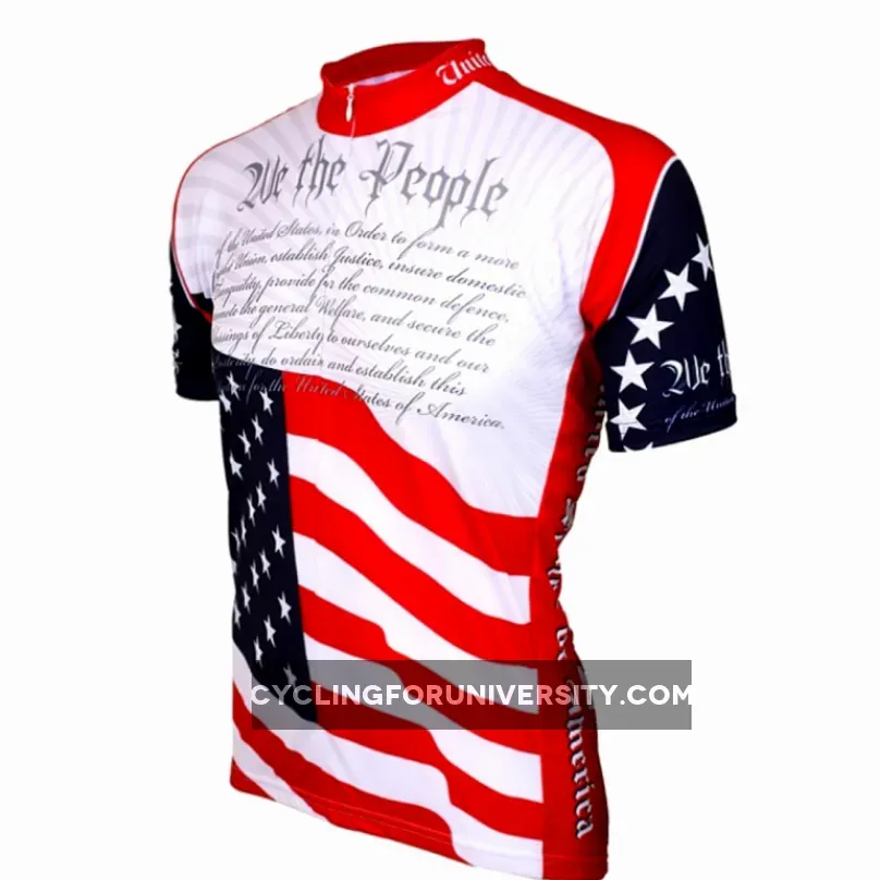 US Constitution Short sleeve Half zip men's cycling jersey