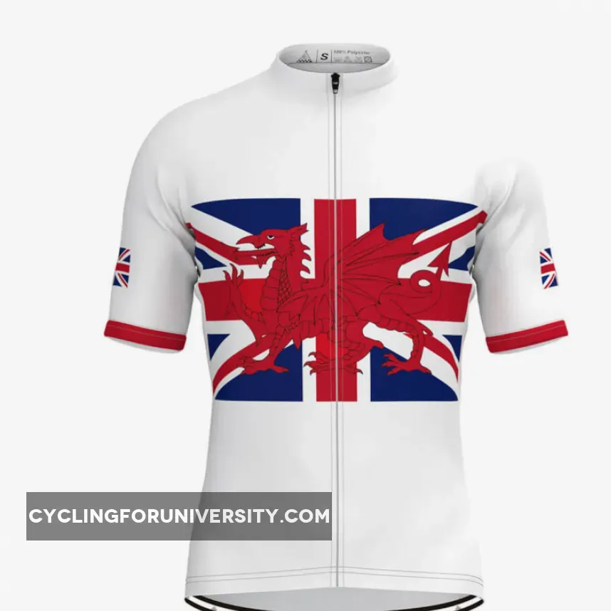 UK Union Jack Flag Men's Cycling Jersey White Outlet