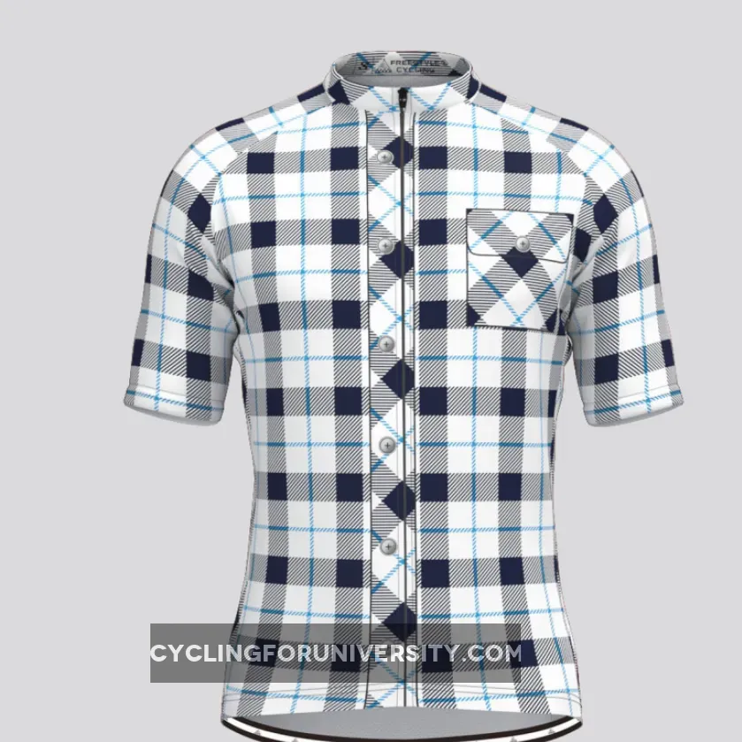 Plaid Checkered Shirt V7 Men's Cycling Jersey Brand New