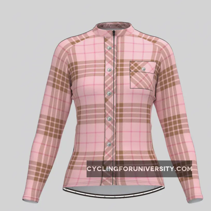 Plaid Checkered Shirt V21 Women's LS Cycling Jersey Online