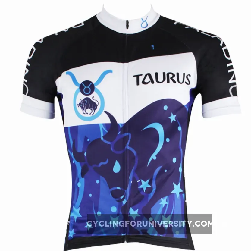 Ilpaladino Constellation Series 12 Horoscopes Taurus Persistence Man's Short-sleeve Cycling Jersey Team Pro Cycle Jacket T-shirt Summer Spring Clothes Leisure Sportswear Apparel Signs of the Zodiac NO.261