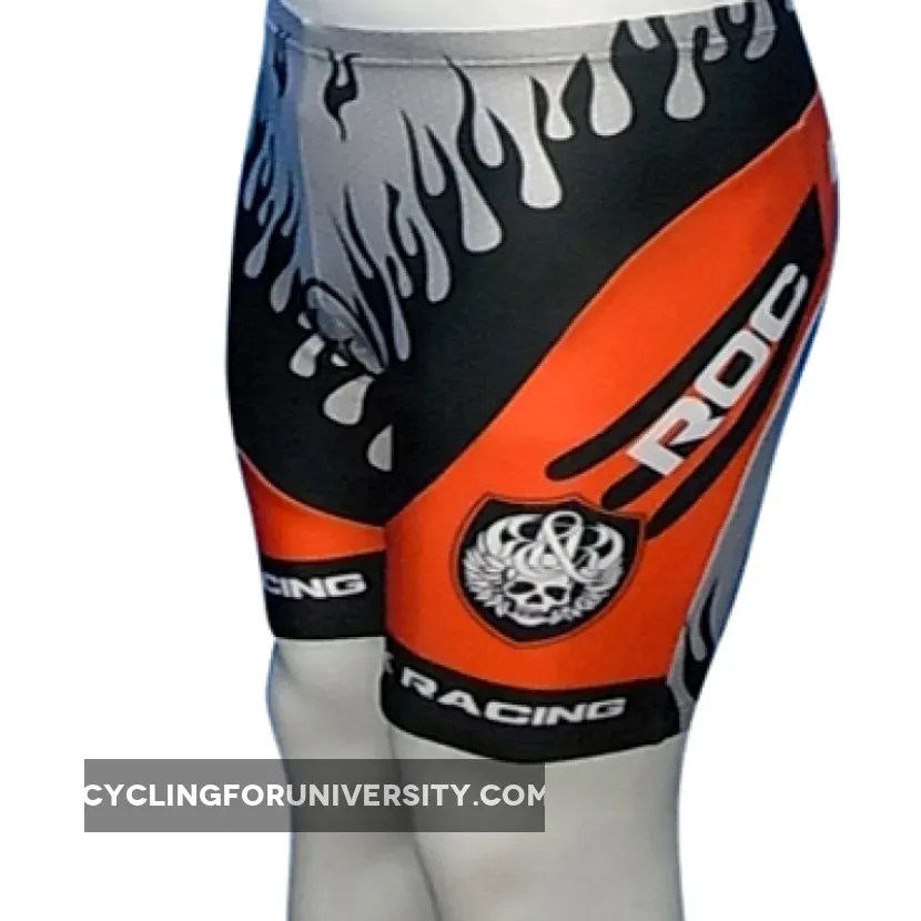 Team Rock Racing Cycling Shorts ORANGE/BLACK For Sale
