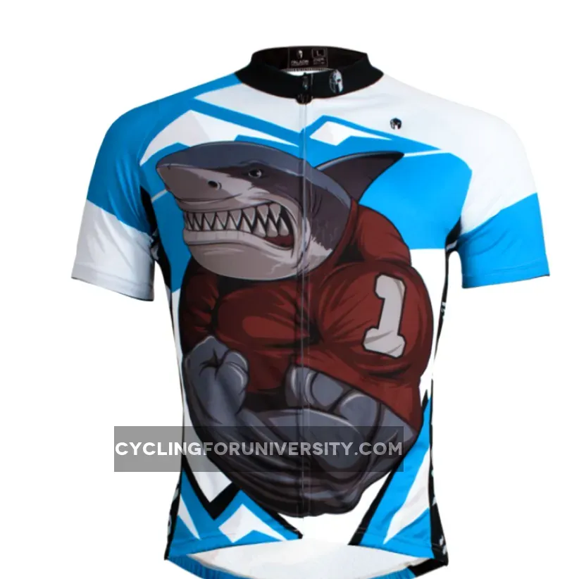 Ilpaladino Muscular Shark Gridder Breathable Cycling Jersey Men's Short-Sleeve Sport Bicycling Shirts Summer Quick Dry Wear NO.643