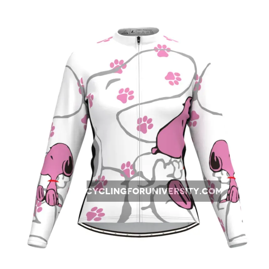 Snoopy Dog Cartoon Women's Long Sleeve Cycling Jersey