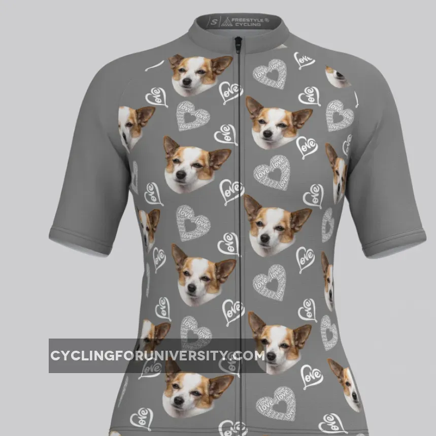 Custom Pup Face V4 Women's Jersey-Gray For Sale