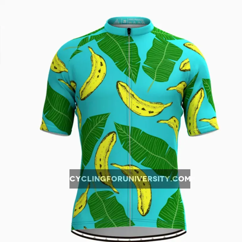 Men's Tropical Banana Print Hawaiian Cycling Jersey
