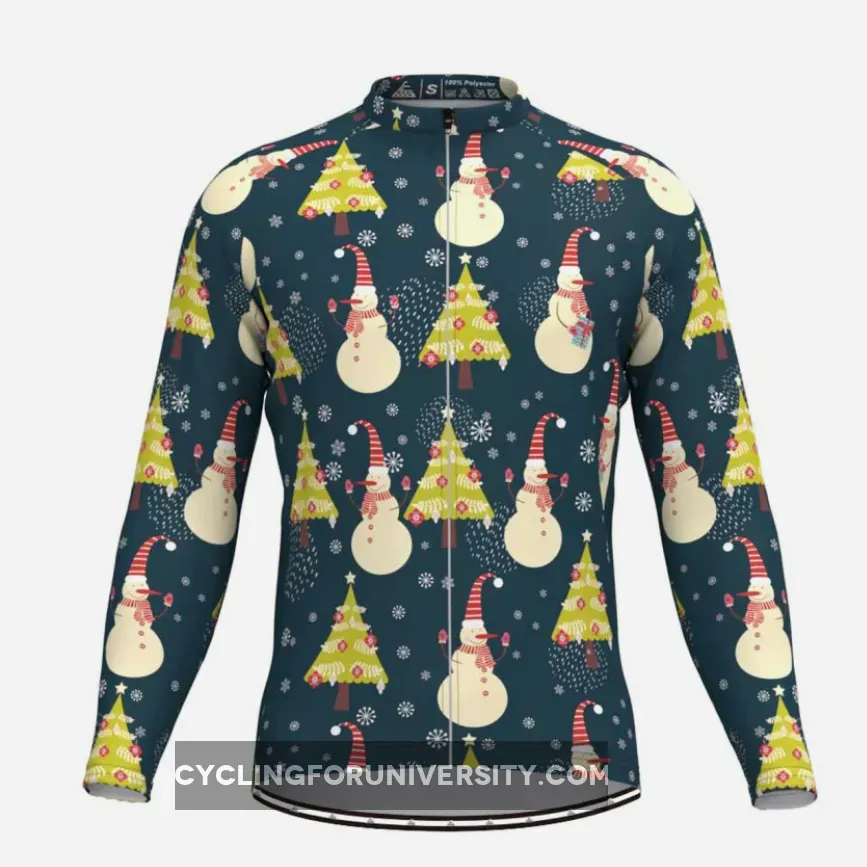 Snowman Merry Christmas Long Sleeve Cycling Jersey Restock