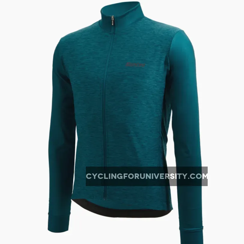Santini Colore Puro Long Sleeve Jersey - Green Restock