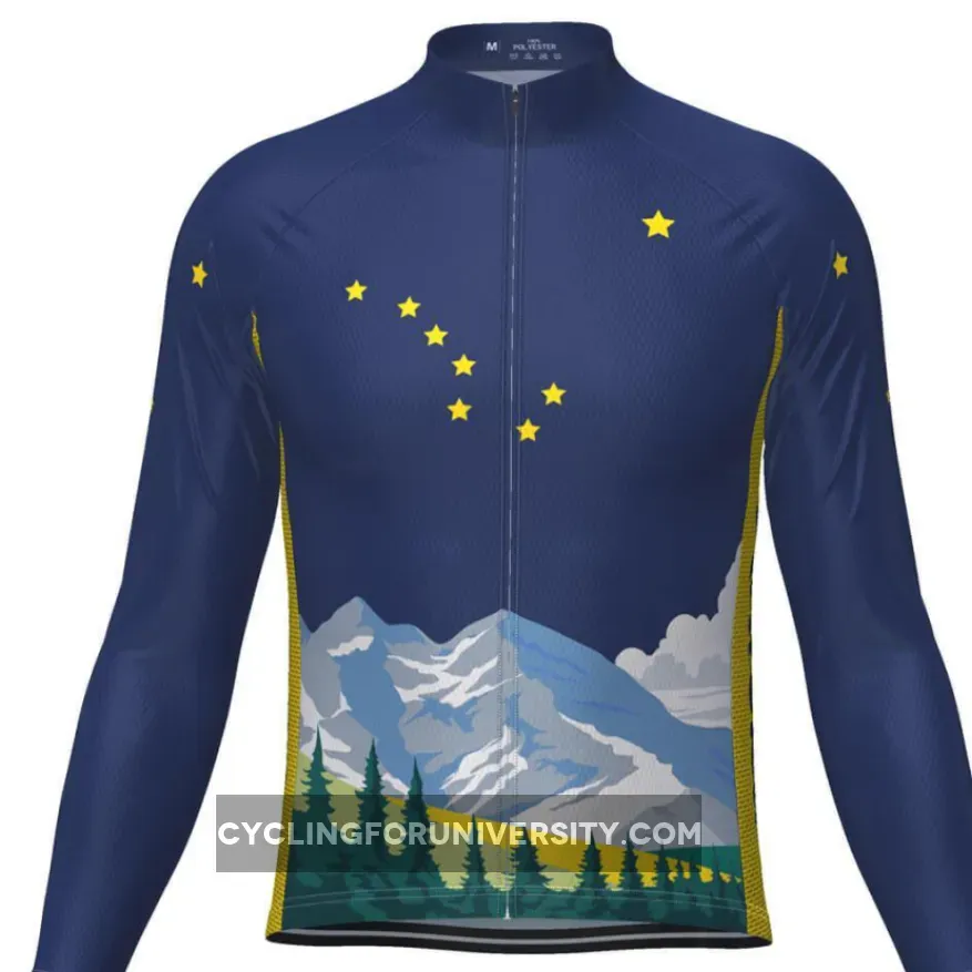 Men's Alaska Flag Long Sleeve Cycling Jersey To Buy
