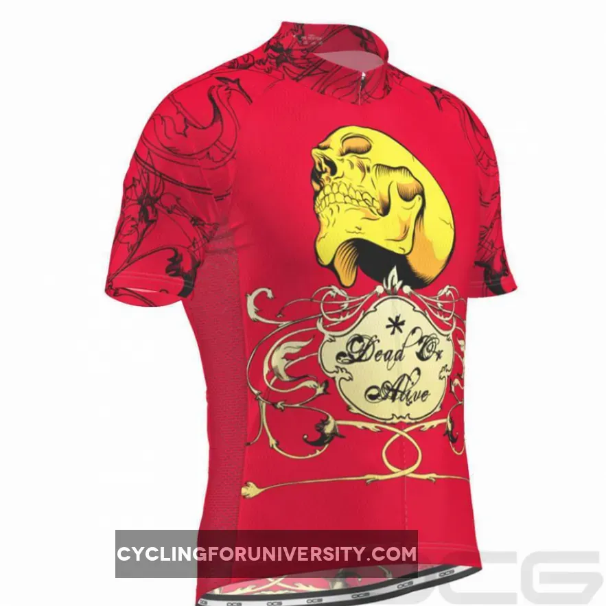 Men's Dead Or Alive Red Skull Cycling Jersey To Buy