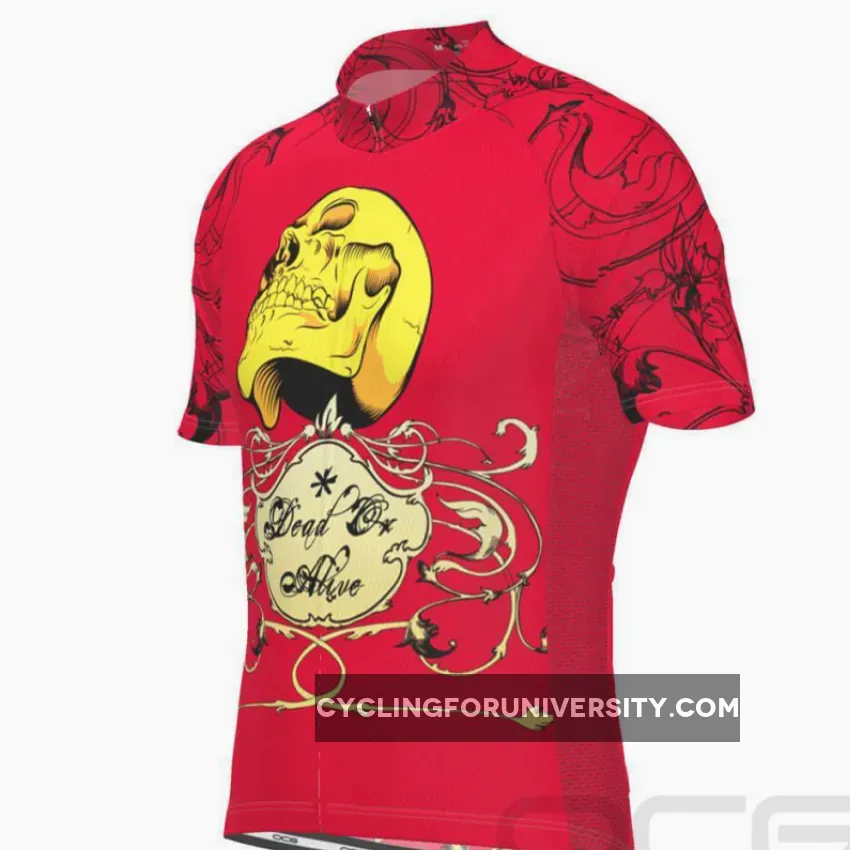 Men's Dead Or Alive Red Skull Cycling Jersey To Buy