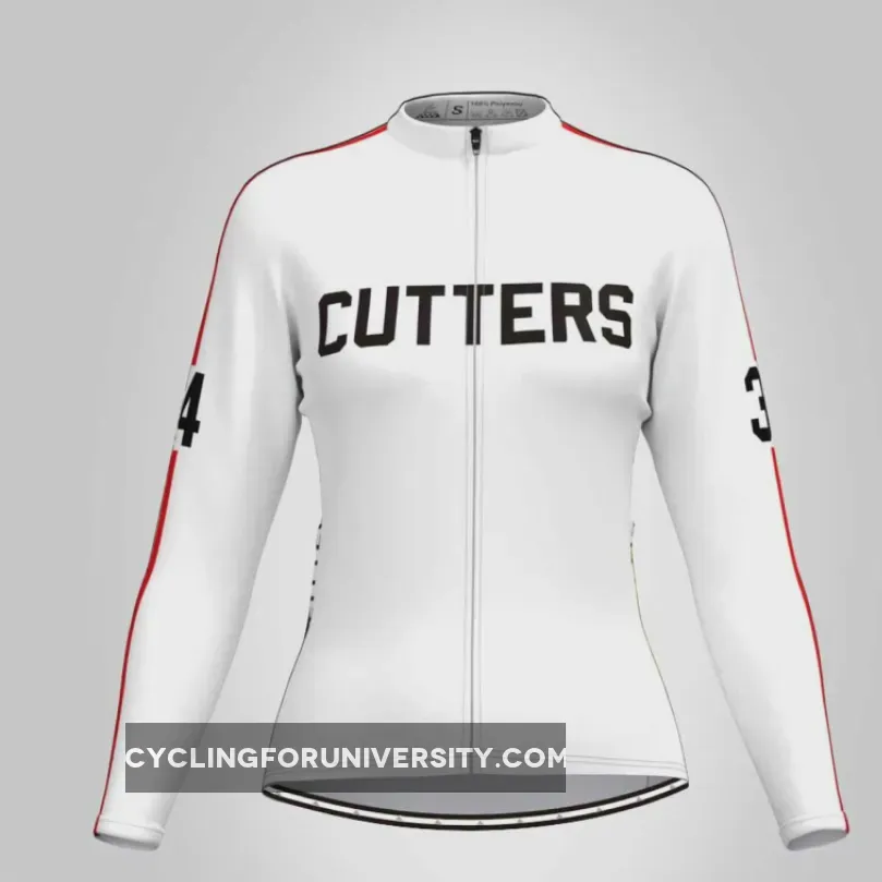 Cutters 1979 Breaking Away Movie Women's LS Jersey White Red