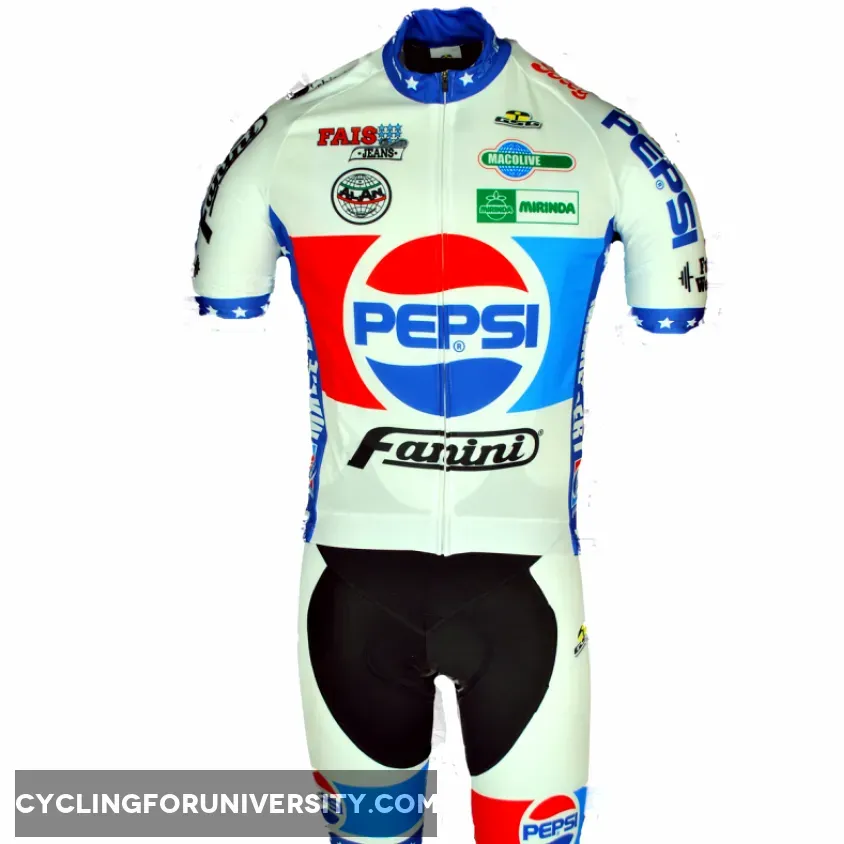 Pepsi Cola Fanini Full Zipper Retro Jersey, PEP18J1