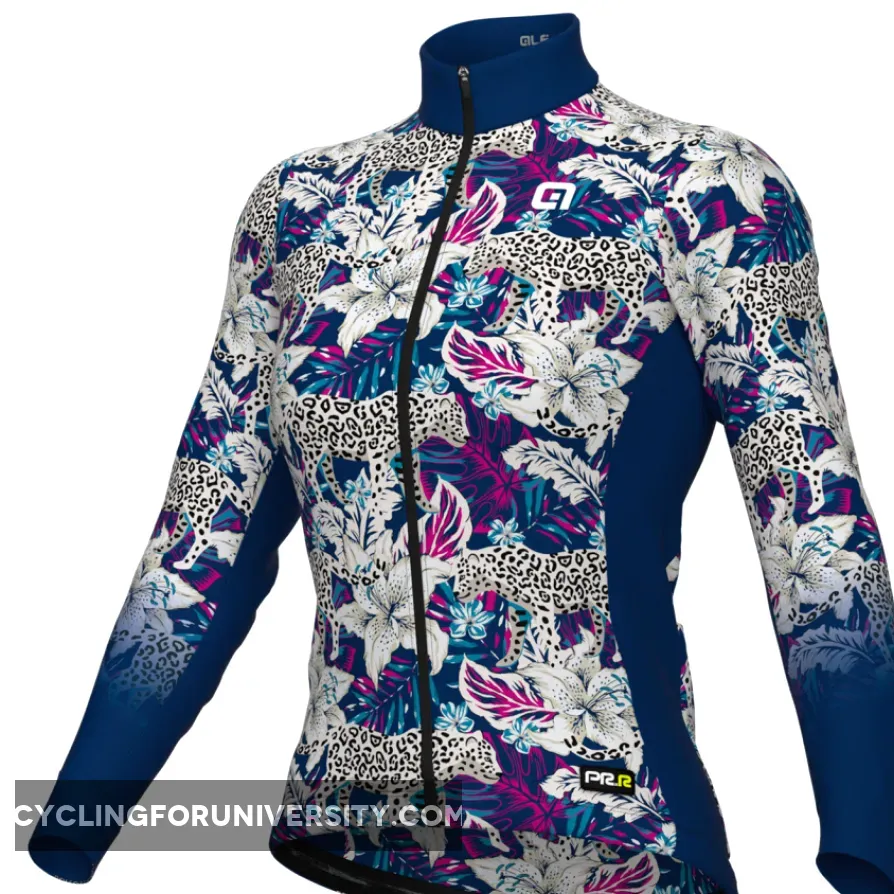 Ale PRR Hibiscus Long Sleeve Woman Jersey - Blue To Buy