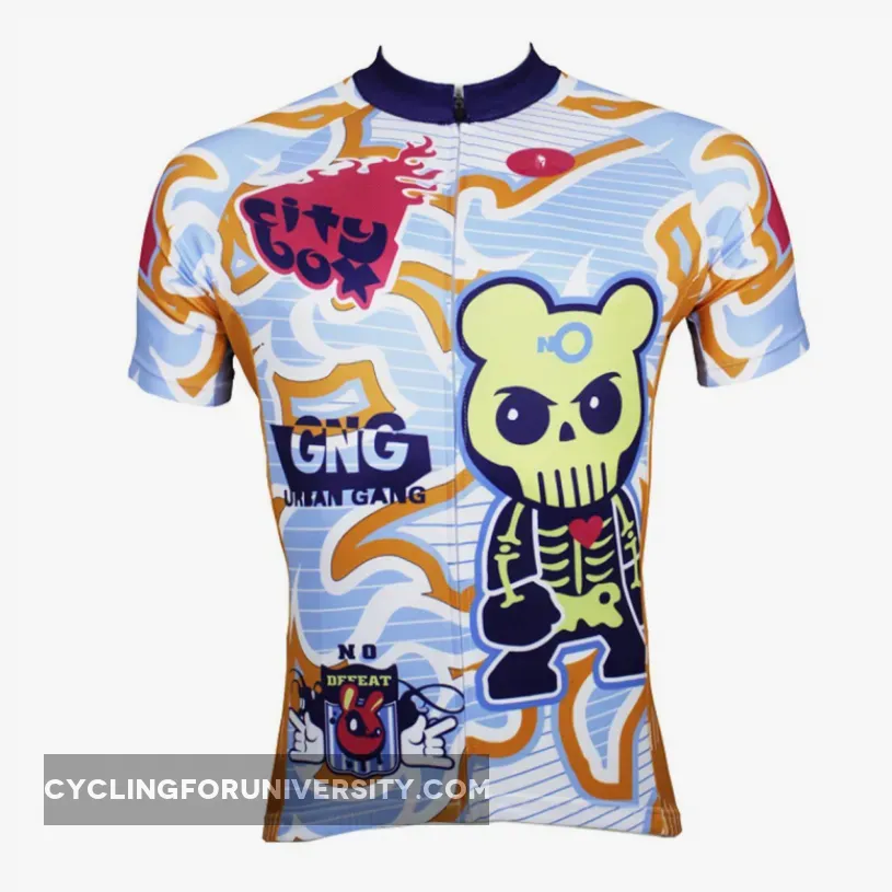 ILPALADINO Yellow/Blue/Green Crazy Rabbit Mens Cycling Jersey Short Sleeve Mountain Bike Exercise Bicycling Pro Cycle Clothing Racing Apparel Outdoor Sports Leisure Biking Shirts NO.142