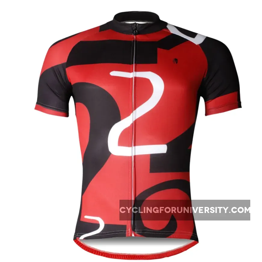 Number 2 TWO Red&Black Men's Cycling Jersey Red Cycling Short Summer Bike T-shirt NO.742