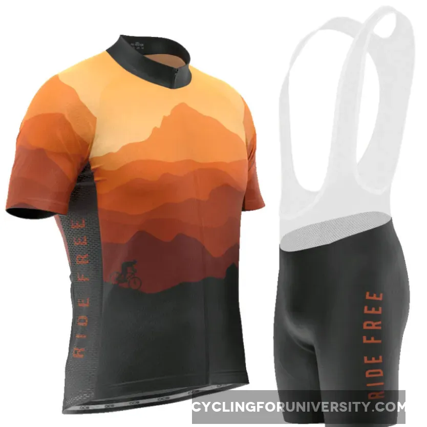 Men's Ride Free Sunset Short Sleeve Cycling Kit, Sunset Cycle
