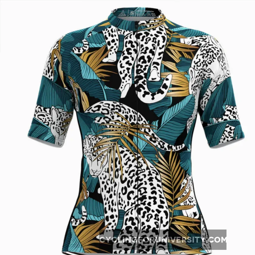 Women's Tropical & Jaguar Print Hawaiian Cycling Jersey V2