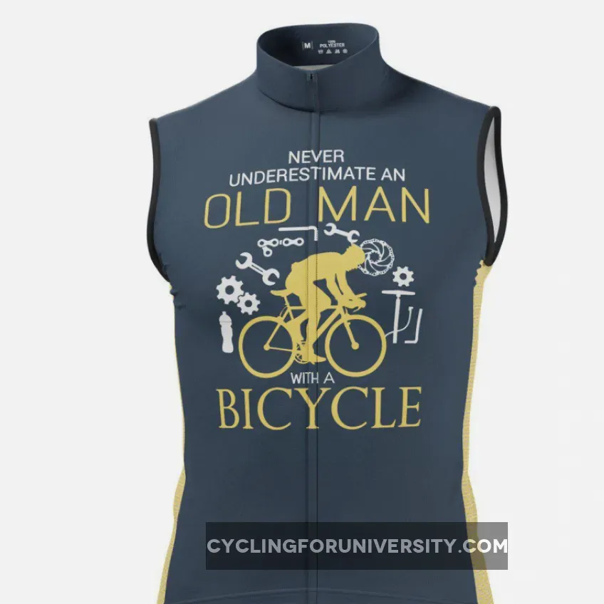 Men's Old Man Bicycle Sleeveless Cycling Jersey, Cycling Sleeveless Jersey