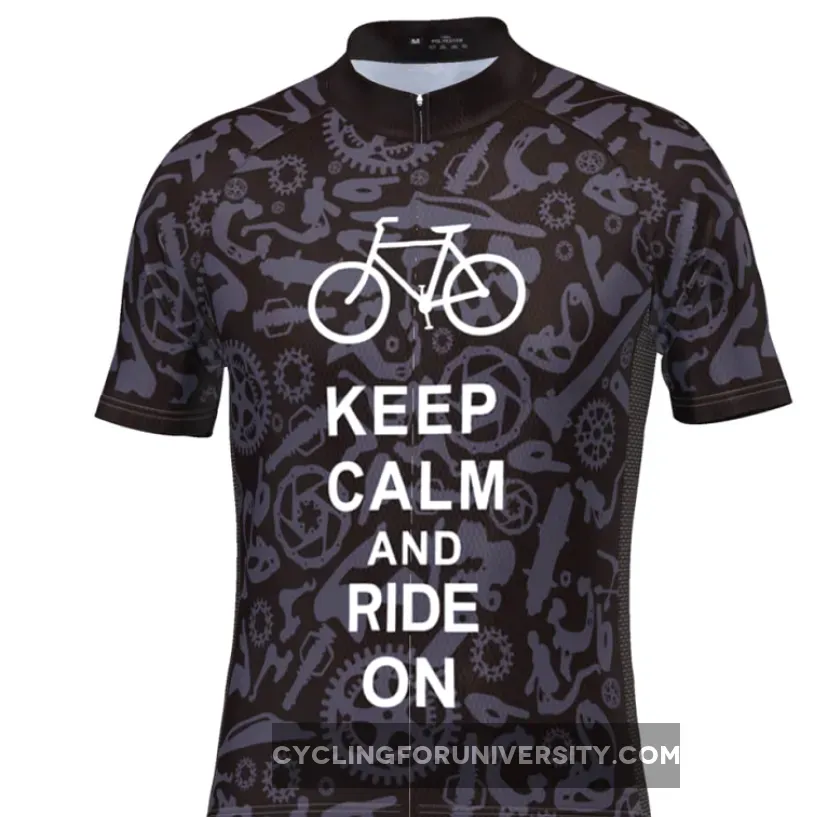 Men's Keep Calm and Ride On Short Sleeve Cycling Jersey