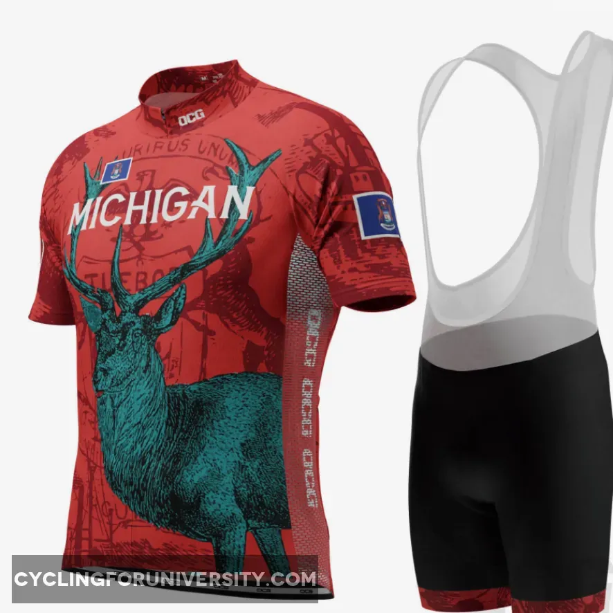 Men's Michigan US State Short Sleeve Cycling Kit To Buy