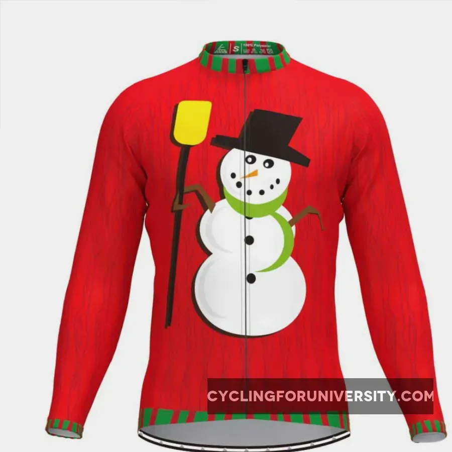 Ugly Christmas Sweater Themed LS Cycling Jersey-Snowman