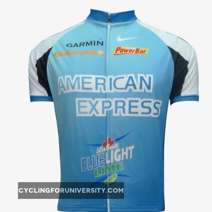 2012 American Express Team Short sleeve Cycling Jersey Blue
