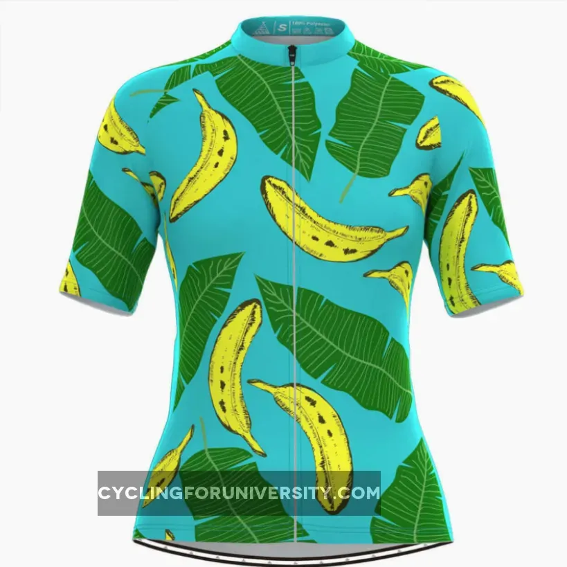 Women's Tropical Banana Print Hawaiian Cycling Jersey