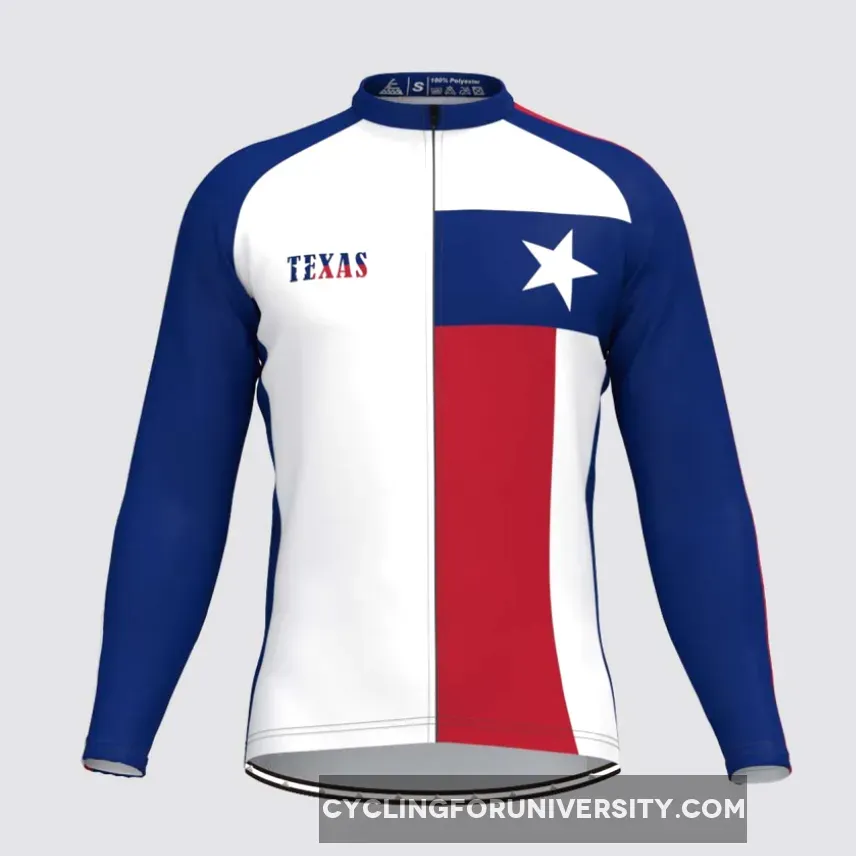 Men's Texas State Flag LS Cycling Jersey To Buy