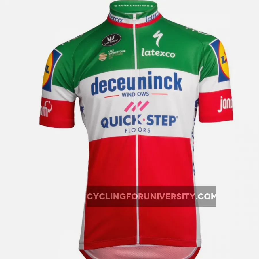 2019 Deceuninck-Quick-Step italian champ Short Sleeve cycling Jersey bike clothing Cycle apparel Shirt