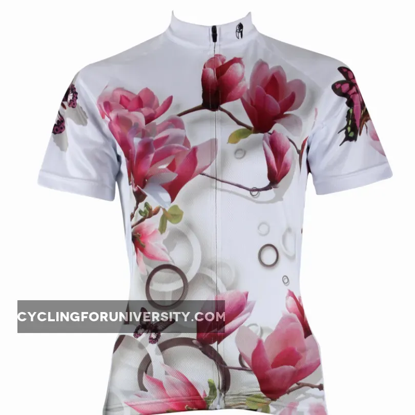 Ilpaladino Tulip Tree Summer Women's Short-Sleeve Cycling Jersey Biking Shirts Breathable Outdoor Sports Gear Leisure Biking T-shirt Sports Clothes NO.283