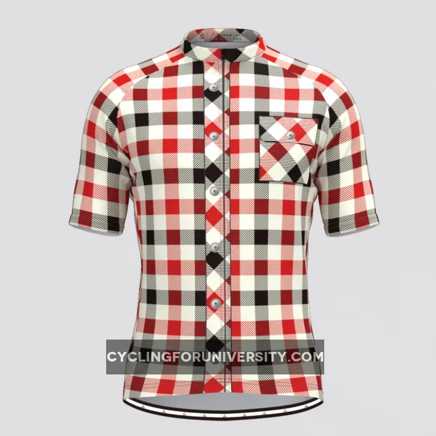 Plaid Checkered Shirt V6 Men's Cycling Jersey Online