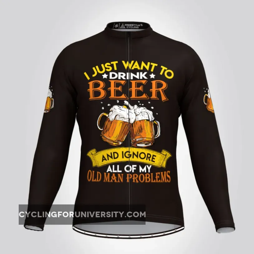 I Just Want To Drink Beer LS Cycling Jersey Online