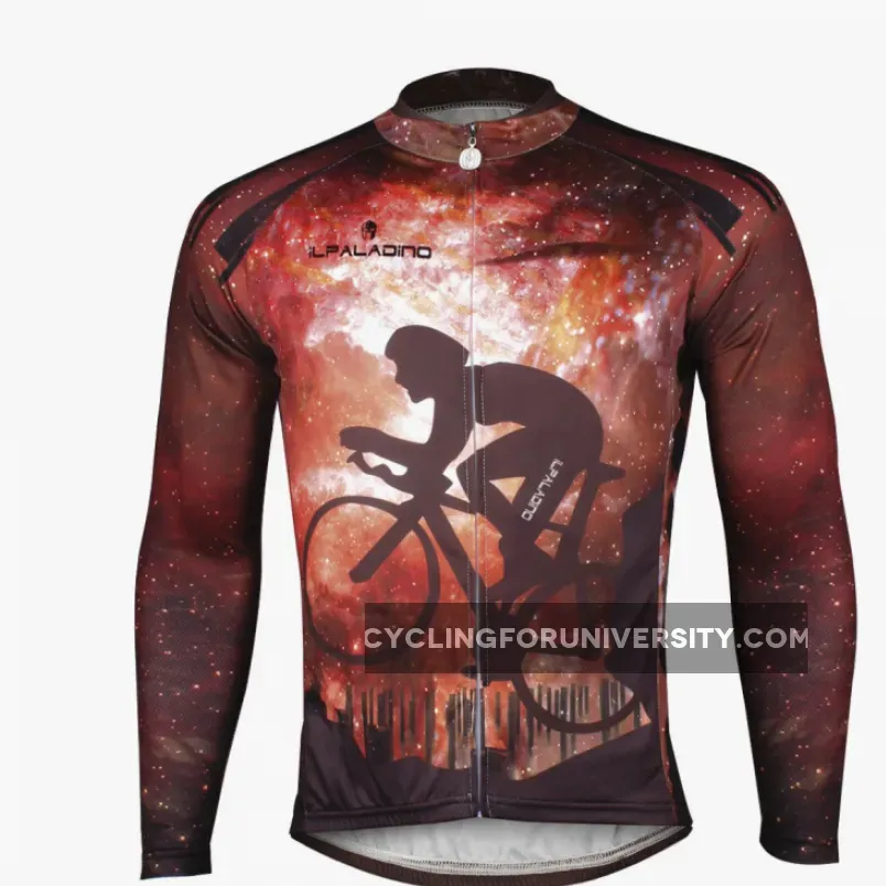 Cyclist Starry Night Men's Long Sleeves Cycling Shirt Jersey/Suit NO.722