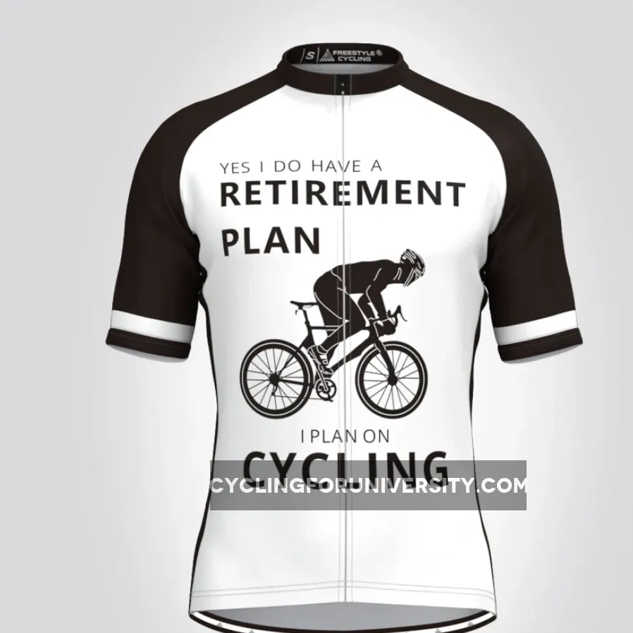 I Plan On Cycling Men's Cycling Jersey-White/Black Restock