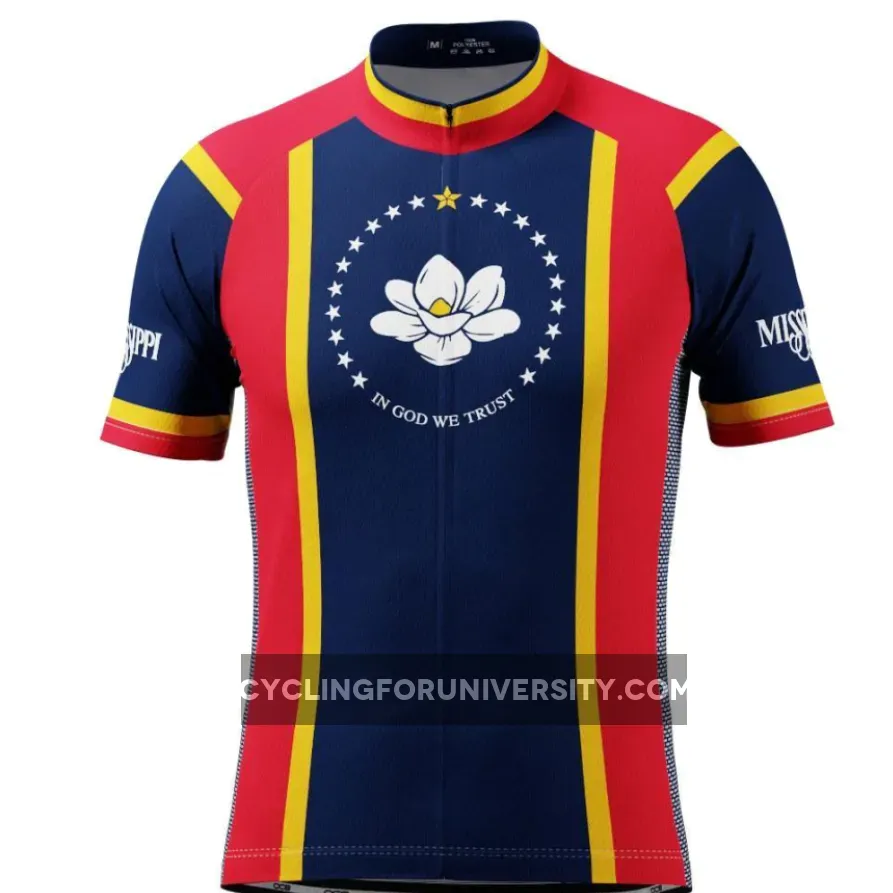 Men's Mississippi State Flag Short Sleeve Cycling Jersey #Mississippi Short