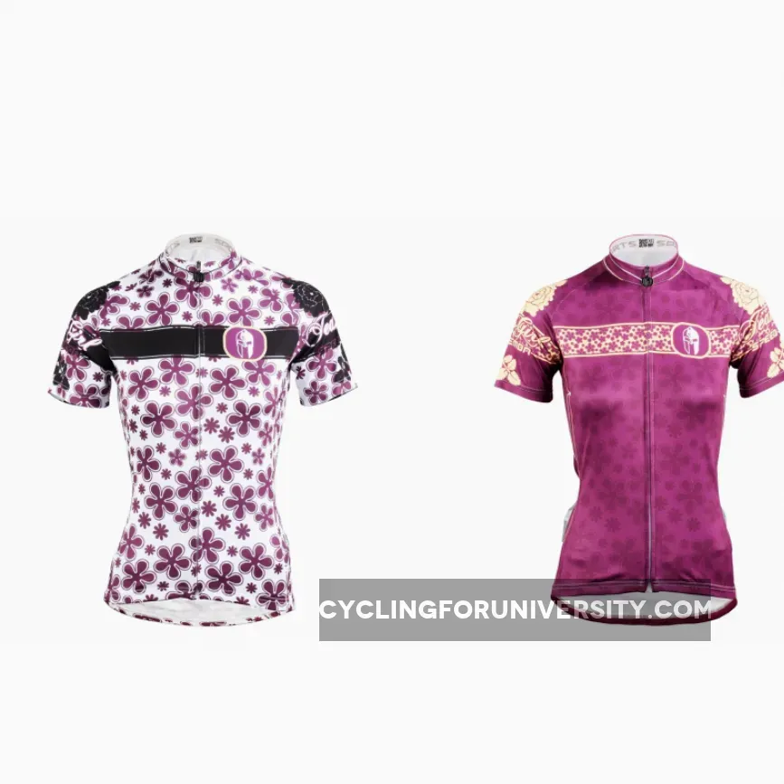 Two Women's Purple Cycling Jerseys Short-sleeve Summer Sportswear gear Pro Cycle Clothing Racing Apparel Outdoor Sports Leisure Biking T-shirt NO.608/631