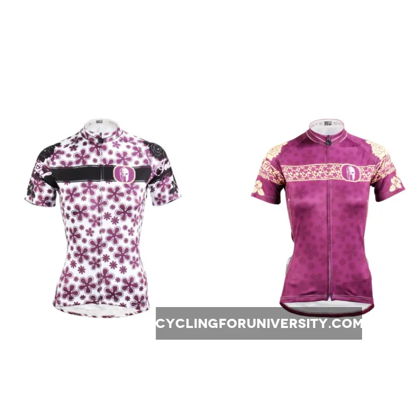 Two Women's Purple Cycling Jerseys Short-sleeve Summer Sportswear gear Pro Cycle Clothing Racing Apparel Outdoor Sports Leisure Biking T-shirt NO.608/631