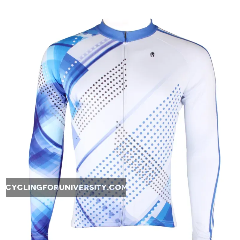 Men's Blue Long/short-sleeve Cycling Jersey with Patterns for Outdoor Sportswear Leisure Breathable Bike Shirt Bicycle Clothing NO.199