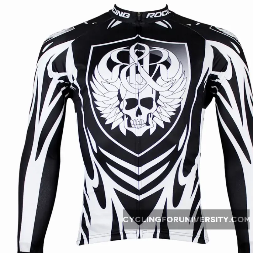 Rock Racing Skull Black Men's Bike Long-sleeve Cycling Jersey NO.74